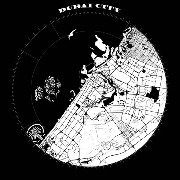 迪拜指南针设计地图 Artprint — 图库矢量图片