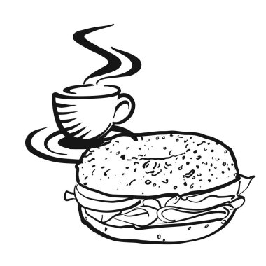 Kahve ya da çay simit logolu