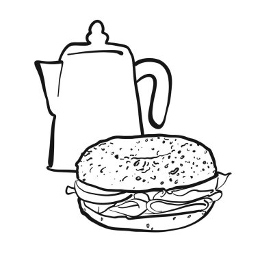 Kahve pot ve simit
