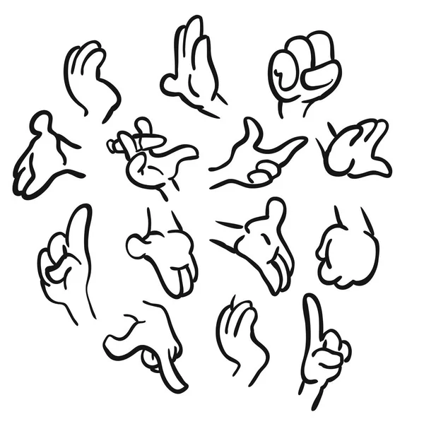 Коллекция жестов рук мультипликаторов — стоковый вектор