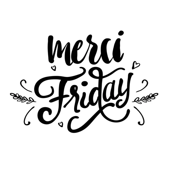 Merci Friday Typography Artwork — Stock Vector