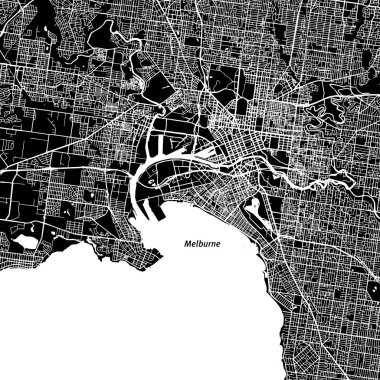 Melbourne vektör harita