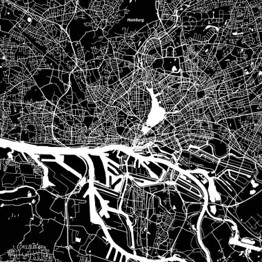 Hamburg vektör harita