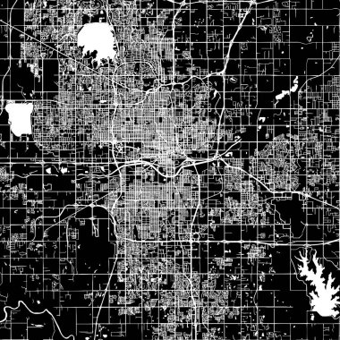 Oklahoma City vektör harita