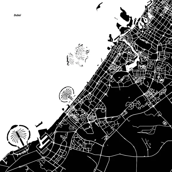Dubai mapa vectorial — Vector de stock