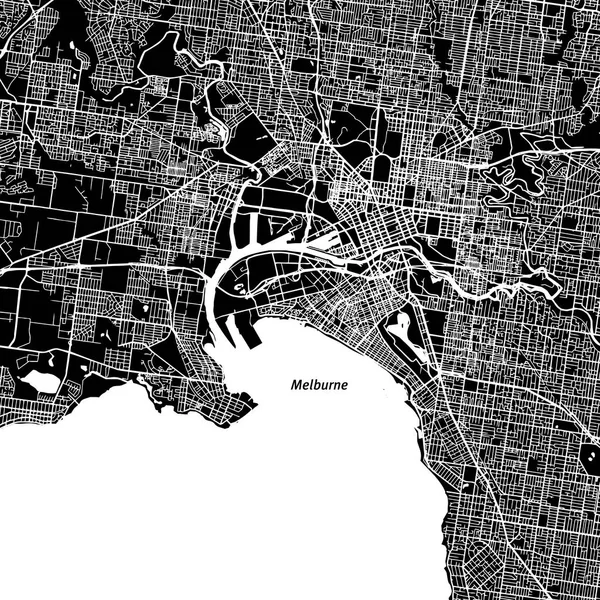 Mapa do vetor de Melbourne —  Vetores de Stock