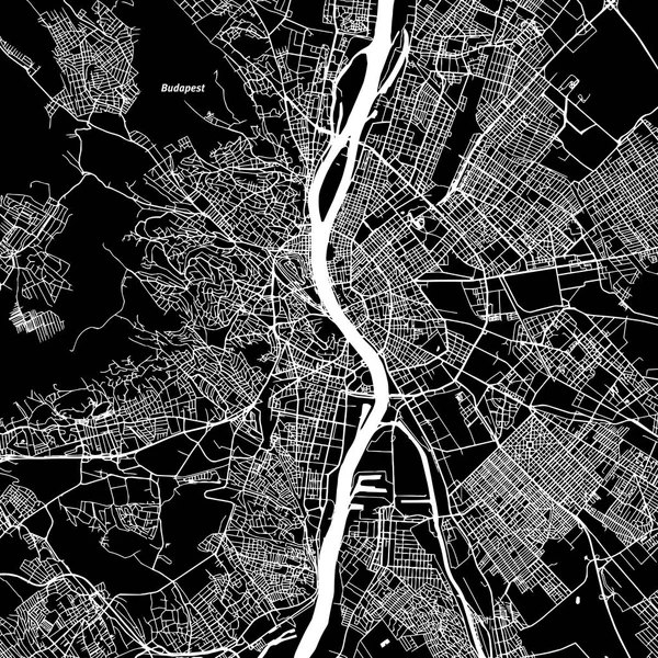 Budapest Vektorkarte — Stockvektor