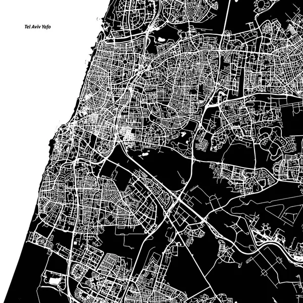 Tel Aviv-Yafa vektör harita