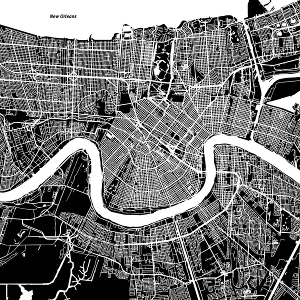 Carte vectorielle de la Nouvelle-Orléans — Image vectorielle