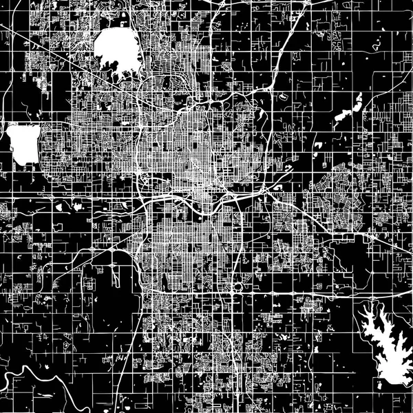 오클라호마 시티 벡터 지도 — 스톡 벡터