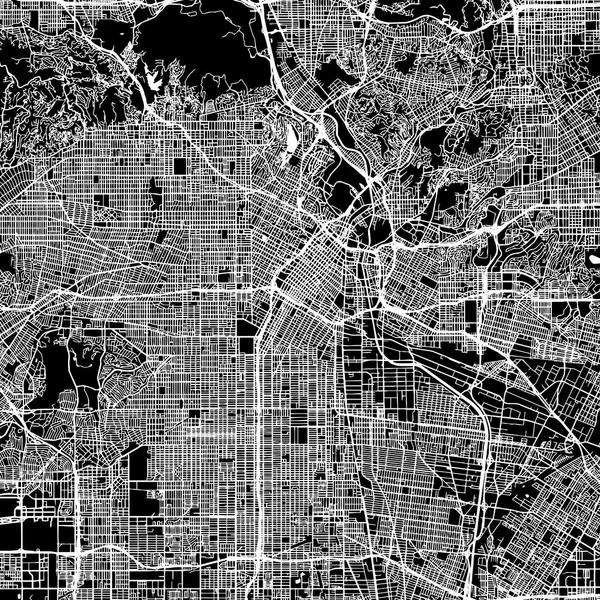 Peta Vektor Los Angeles - Stok Vektor