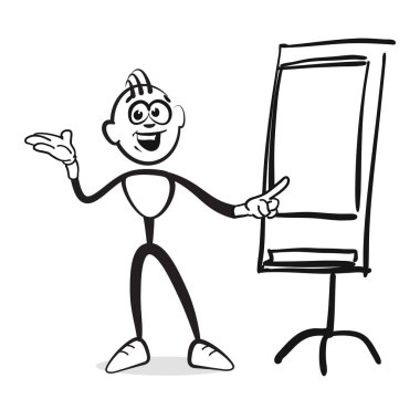 Sopa rakam serisi duygular - adam, flipchart