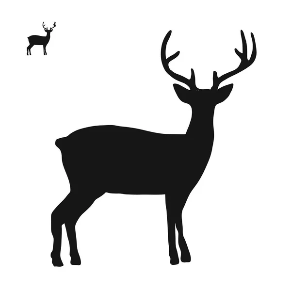 Icône logo cerf vue de côté — Image vectorielle