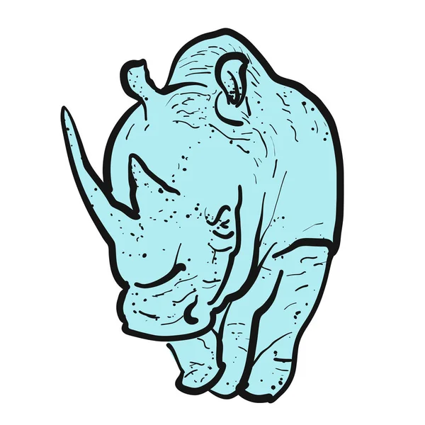 Иллюстрация контура носорога под угрозой исчезновения — стоковый вектор