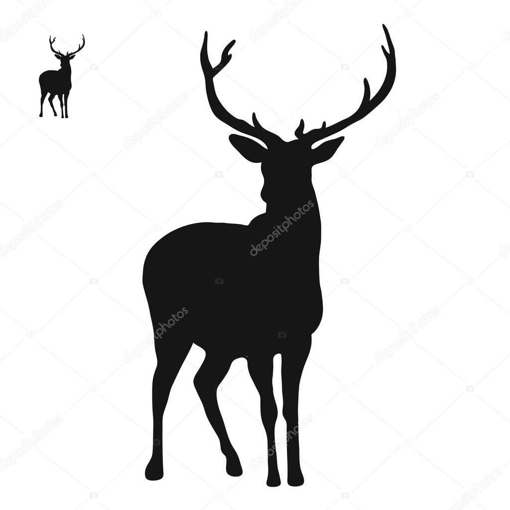 Deer logo icon, hand-drawn vector clipart