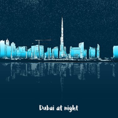 Dubai Skylinine gece