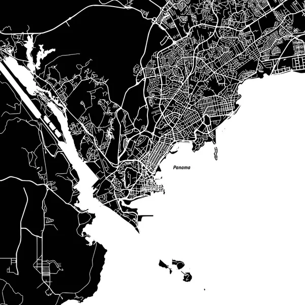 巴拿马城一彩色地图 — 图库矢量图片
