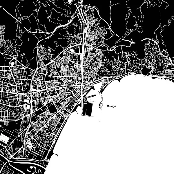 马拉加矢量地图 — 图库矢量图片