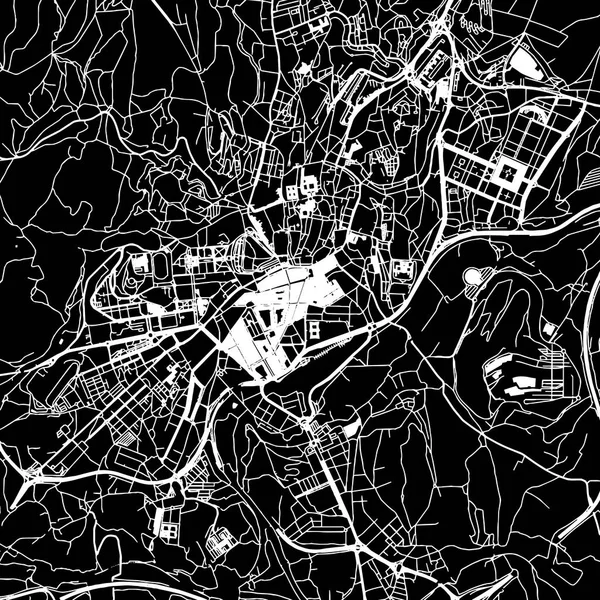 Mapa vectorial de Santiago de Compostela — Vector de stock