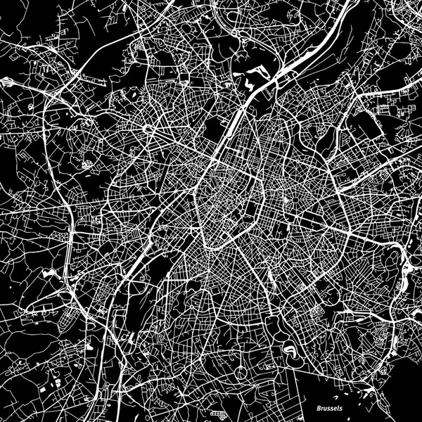 Mapa vectorial de Bruselas — Vector de stock