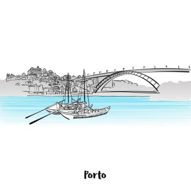 Porto manzarası tebrik kartı tasarımı
