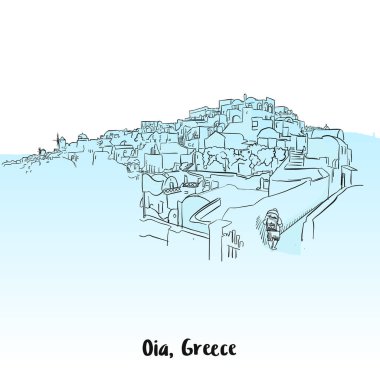Oia, Yunanistan tebrik kartı tasarımı
