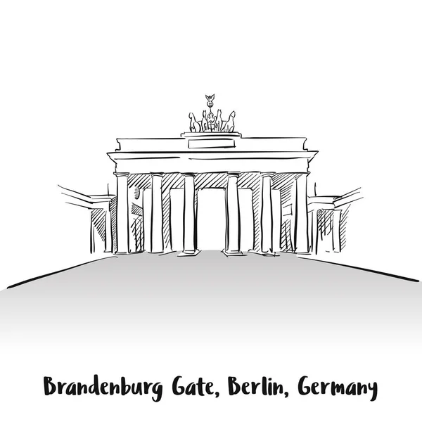 ブランデンブルク門ベルリン グリーティング カード — ストックベクタ