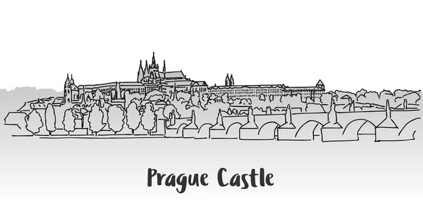 Prague Castle Greeting Card Design — Stock Vector