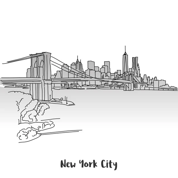 Nyc Skyline Grußkarte Design — Stockvektor