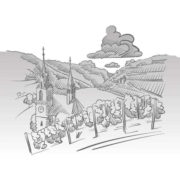 Німецький виноградник друку дизайн фону — стоковий вектор
