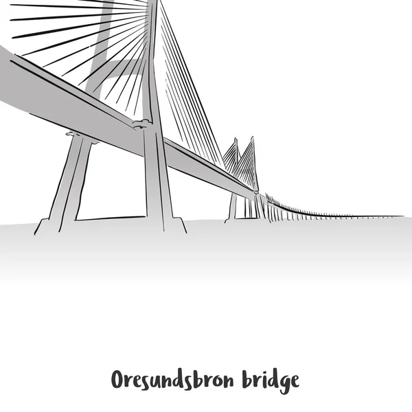 Oresundsbron 桥打印设计 — 图库矢量图片