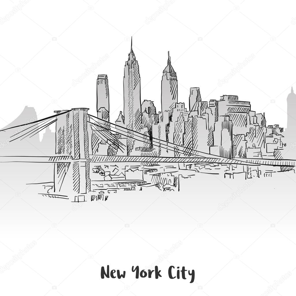 New York City Skyline Sketch