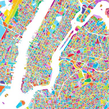 New York City Manhattan Colorful Map clipart