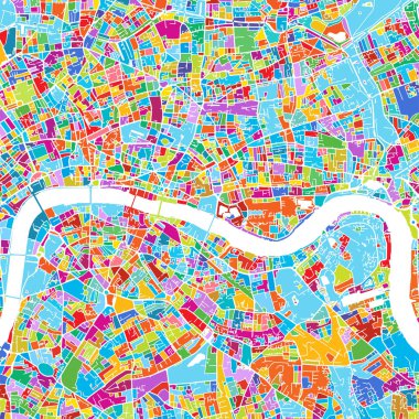 Londra renkli vektör harita