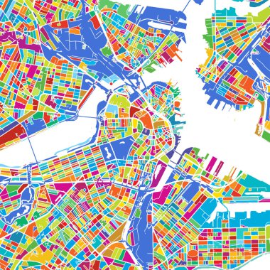 Boston Colorful Vector Map clipart