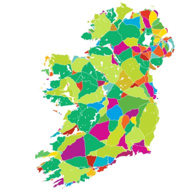 İrlanda renkli vektör harita