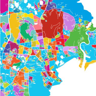 Phuket, Thailand, Colorful Vector Map clipart
