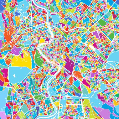 Rome, Italy, Colorful Vector Map clipart