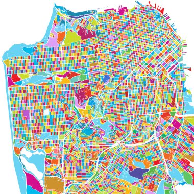 San Francisco, USA, Colorful Vector Map clipart