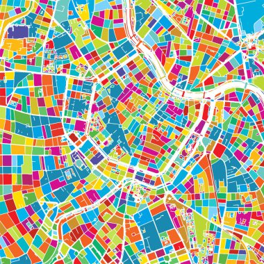 Viyana, Avusturya, renkli vektör harita