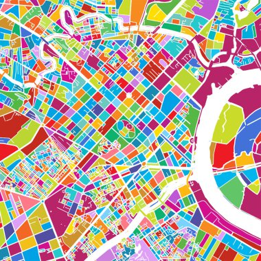 Ho Chi Minh City Colorful Vector Map clipart