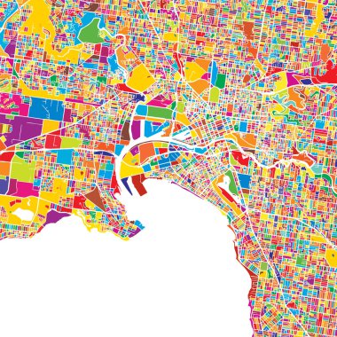 Melbourne Colorful Vector Map clipart