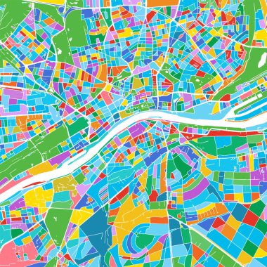 Frankfurt renkli vektör harita