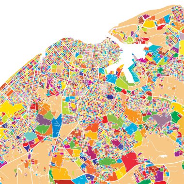 Havana Colorful Map clipart