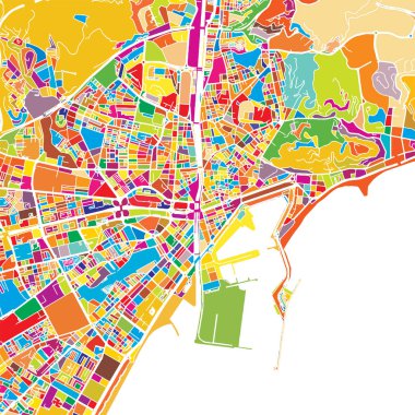 Malaga Colorful Vector Map clipart