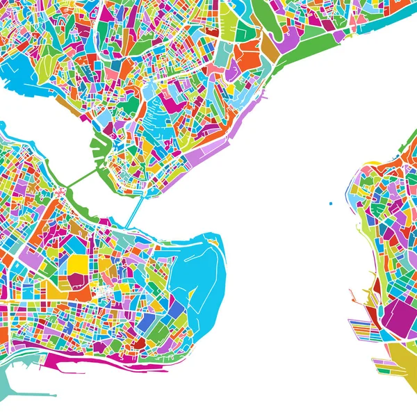 Istanboel kleurrijke Vector kaart — Stockvector