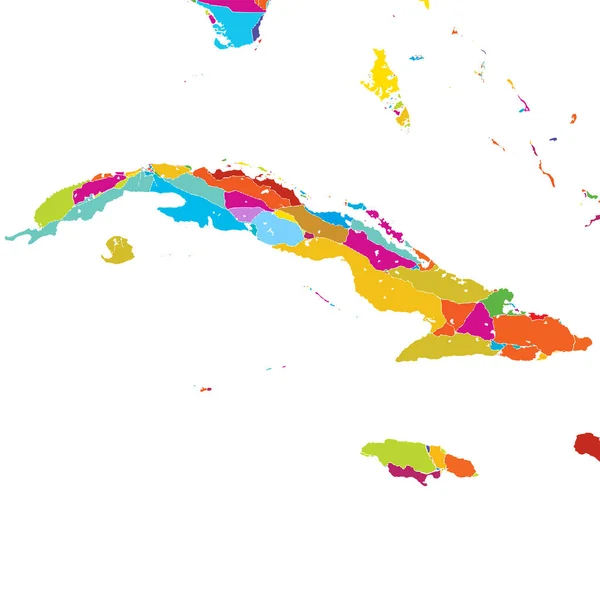 Cuba, Caribe, Mapa vetorial colorido —  Vetores de Stock