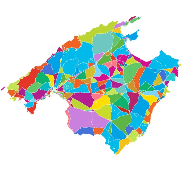 Mapa colorido do vetor de Maiorca — Vetor de Stock