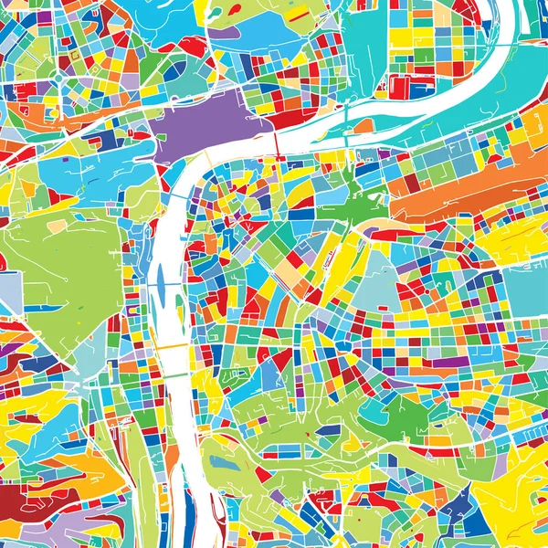 Praga, República Checa, Mapa vetorial colorido — Vetor de Stock