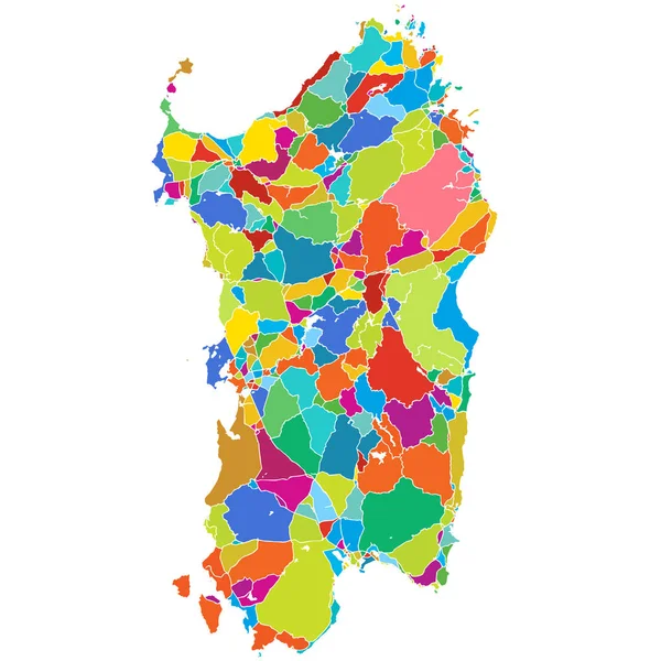 Sardenha, Ilha, Itália, Mapa vetorial colorido —  Vetores de Stock